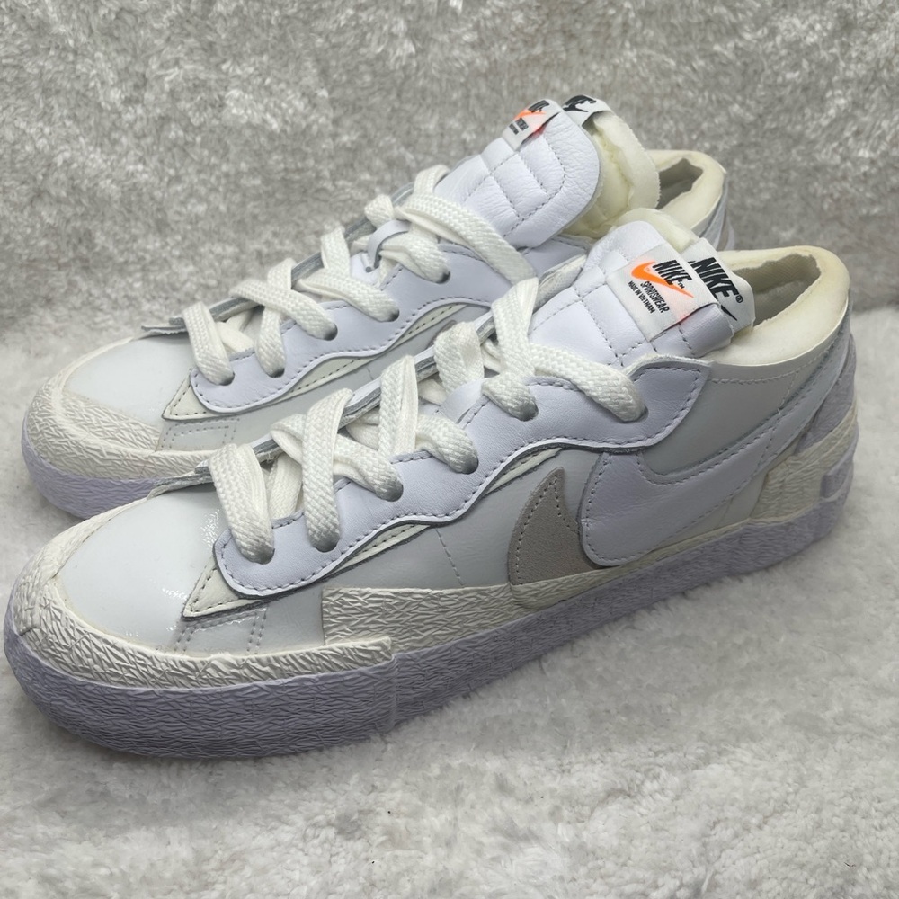 NIKE Sacai x Blazer Low 'White Patent' DM6443-100 - Picture 9 of 9